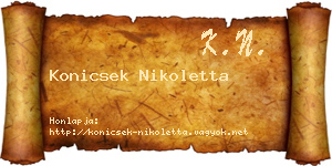 Konicsek Nikoletta névjegykártya