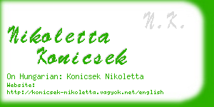 nikoletta konicsek business card